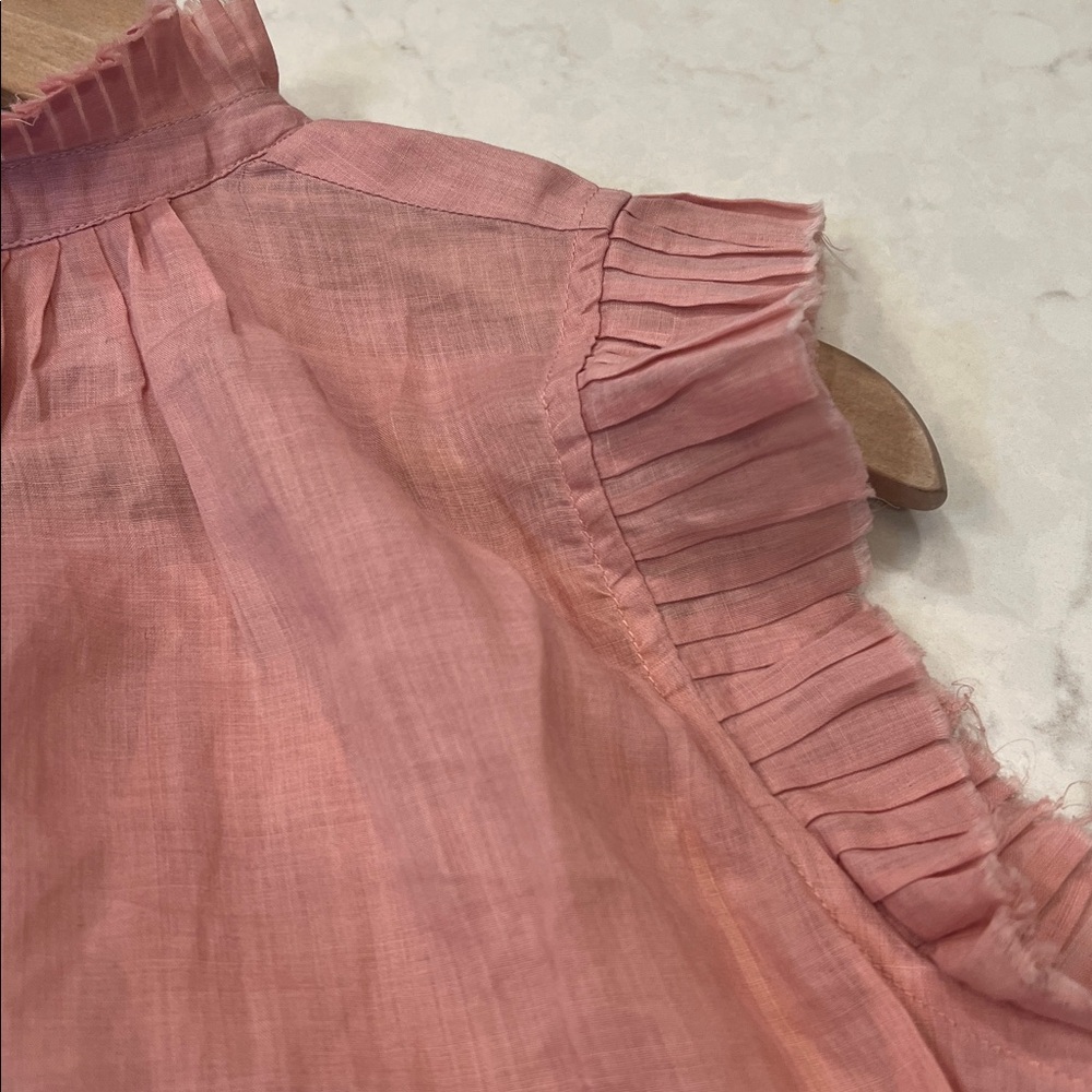 Frame Denim Blush‎ Ruffle Top Size XS - Picture 2 of 8